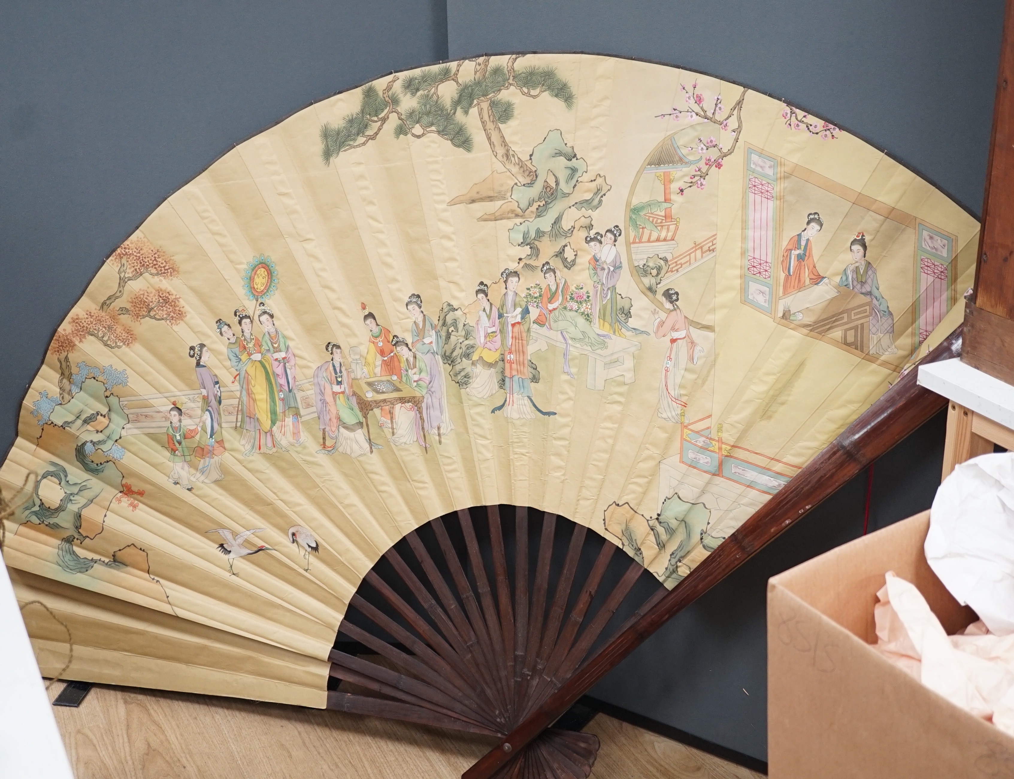 A large unusual Japanese fan